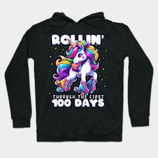 100 Days of School Girls Teacher 100th Day Unicorn Outfit Hoodie